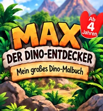 Das Logo von Max der Dino-Entdecker